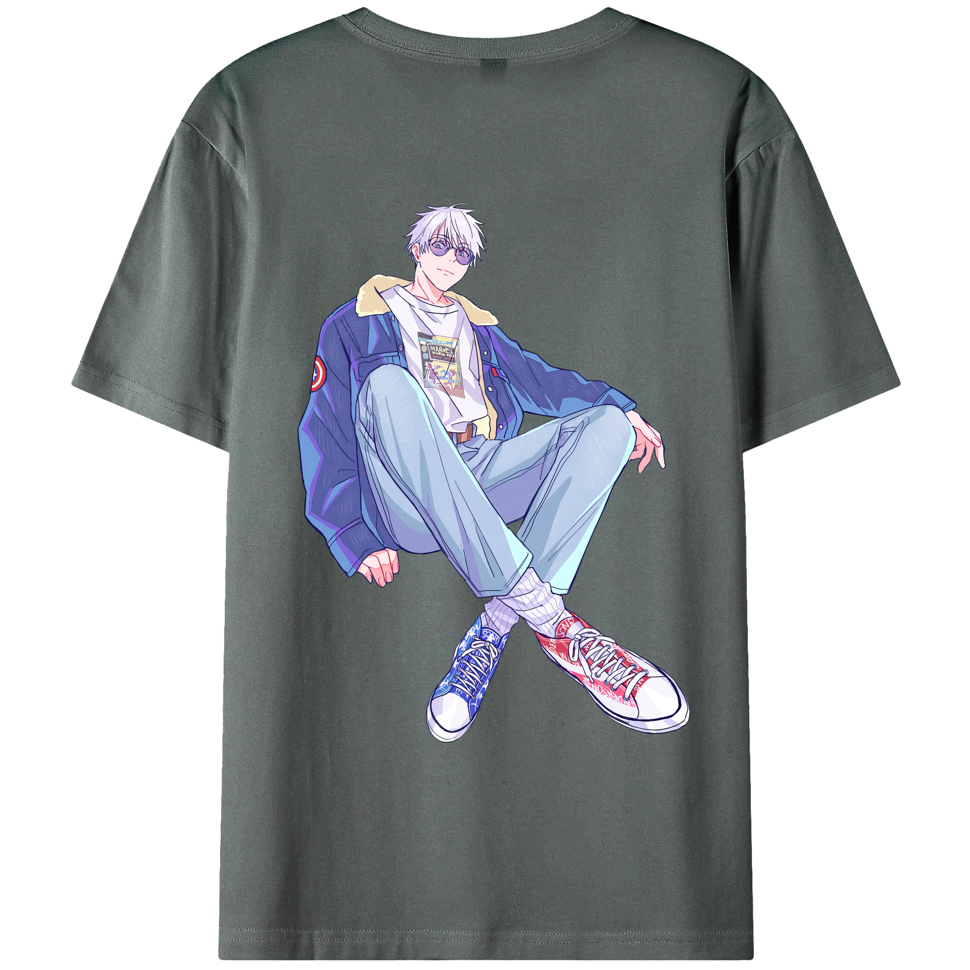 （画像用） 呪術廻戦 Jujutsu Kaisen 綿100％ メンズ半袖Tシャツ（バックプリント） 通気性
